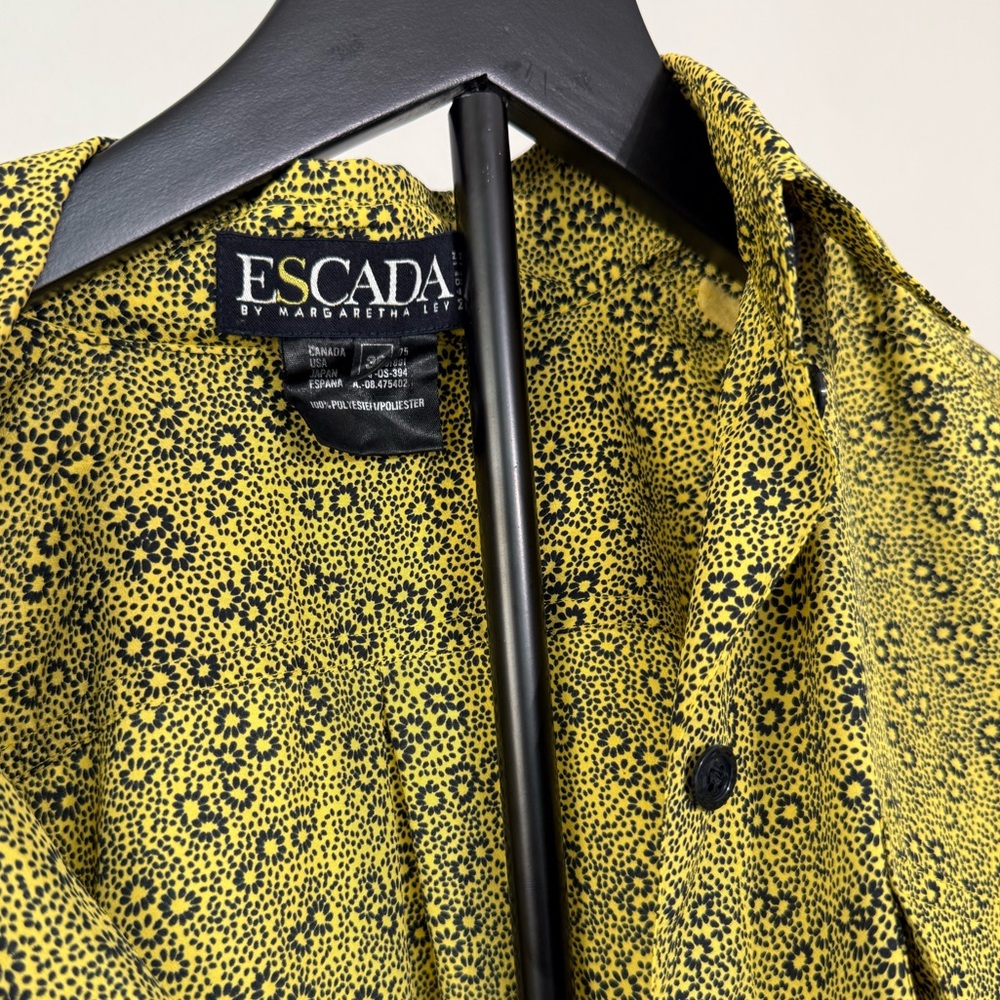 Escada Margaretha Ley Floral Blouse Button Down Designer Luxury Women Size 6 - Picture 5 of 10